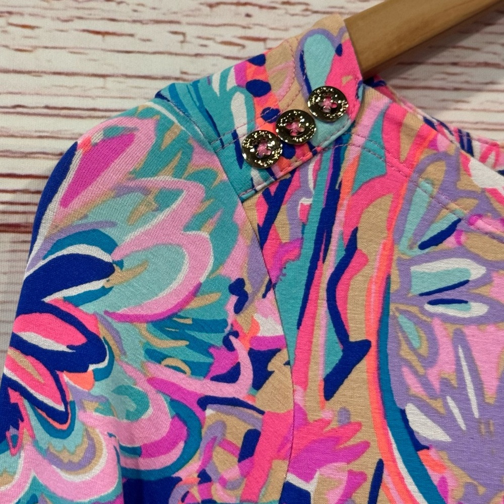 Lilly Pulitzer UPF 50+ Sophie Dress in Blue Currant Drop Me A Lime Sz XS - Picture 9 of 14